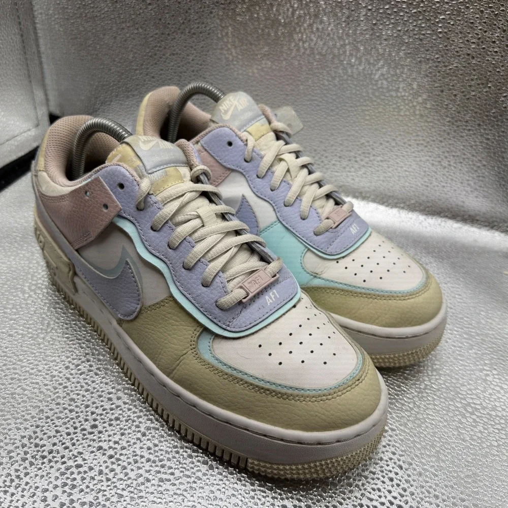 Size 10 Nike Air Force 1 Shadow Womens Pale Ivory Gold Excellent CI0919-106